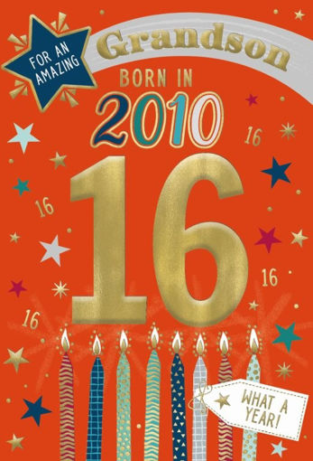Picture of BORN IN 2010 GRANDSON 16TH BIRTHDAY CARD